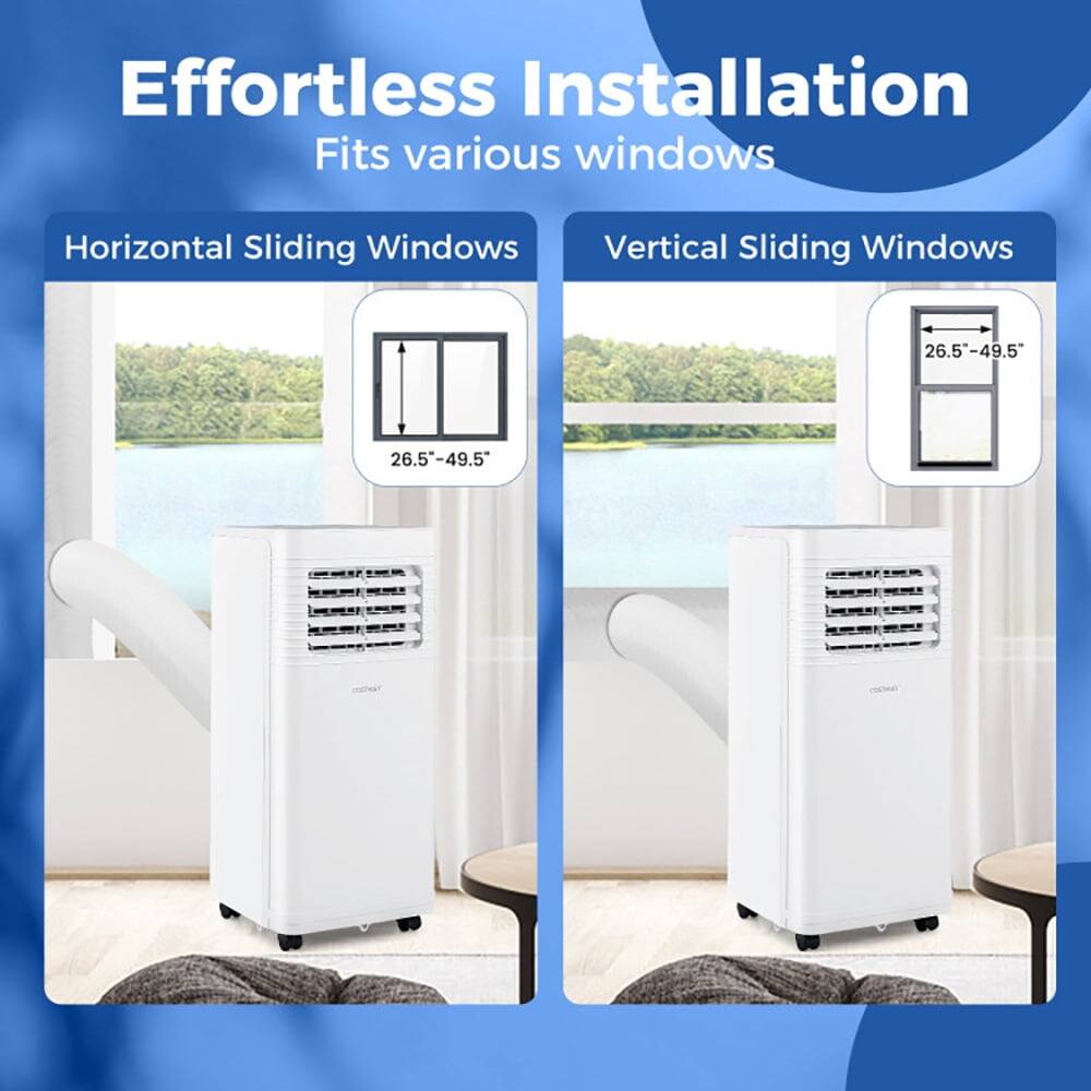 Effortless Installation  
Fits various windows  
Horizontal Sliding Windows  
26.5"-49.5"  
Vertical Sliding Windows  
26.5"-49.5"