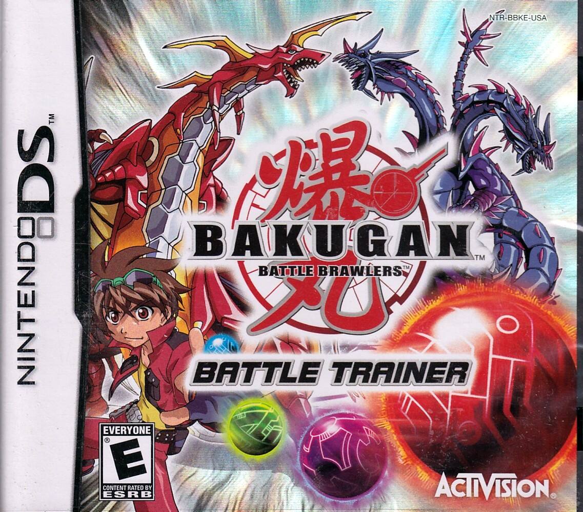 Sure, here is the corrected and grouped text from the image:

---

**Nintendo DS**

**BAKUGAN BATTLE BRAWLERS XU**

**BATTLE TRAINER**

**NTR-BBKE-USA**

**EVERYONE**

**E**

**CONTENT RATED BY ESRB**

**ACTIVISION**

--- - E (Everyone)