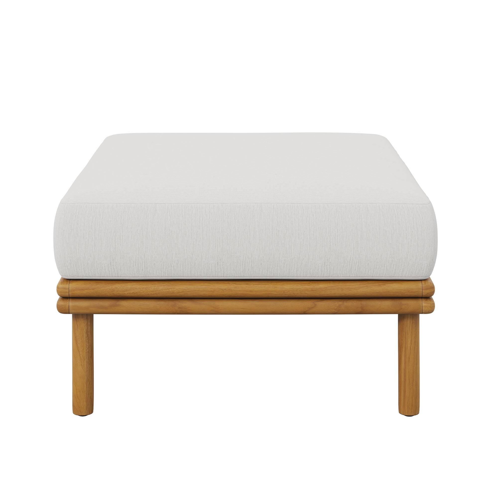 Alt View 3. Modway - Wren Outdoor Patio Teak Wood Ottoman by Modway - Natural Sail.