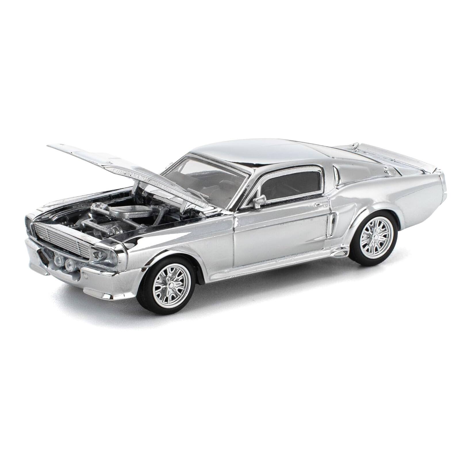 Alt View 1. Pop Race - Shelby Mustang GT500 Silver Chrome 1/64 Diecast Model Car by Pop Race.