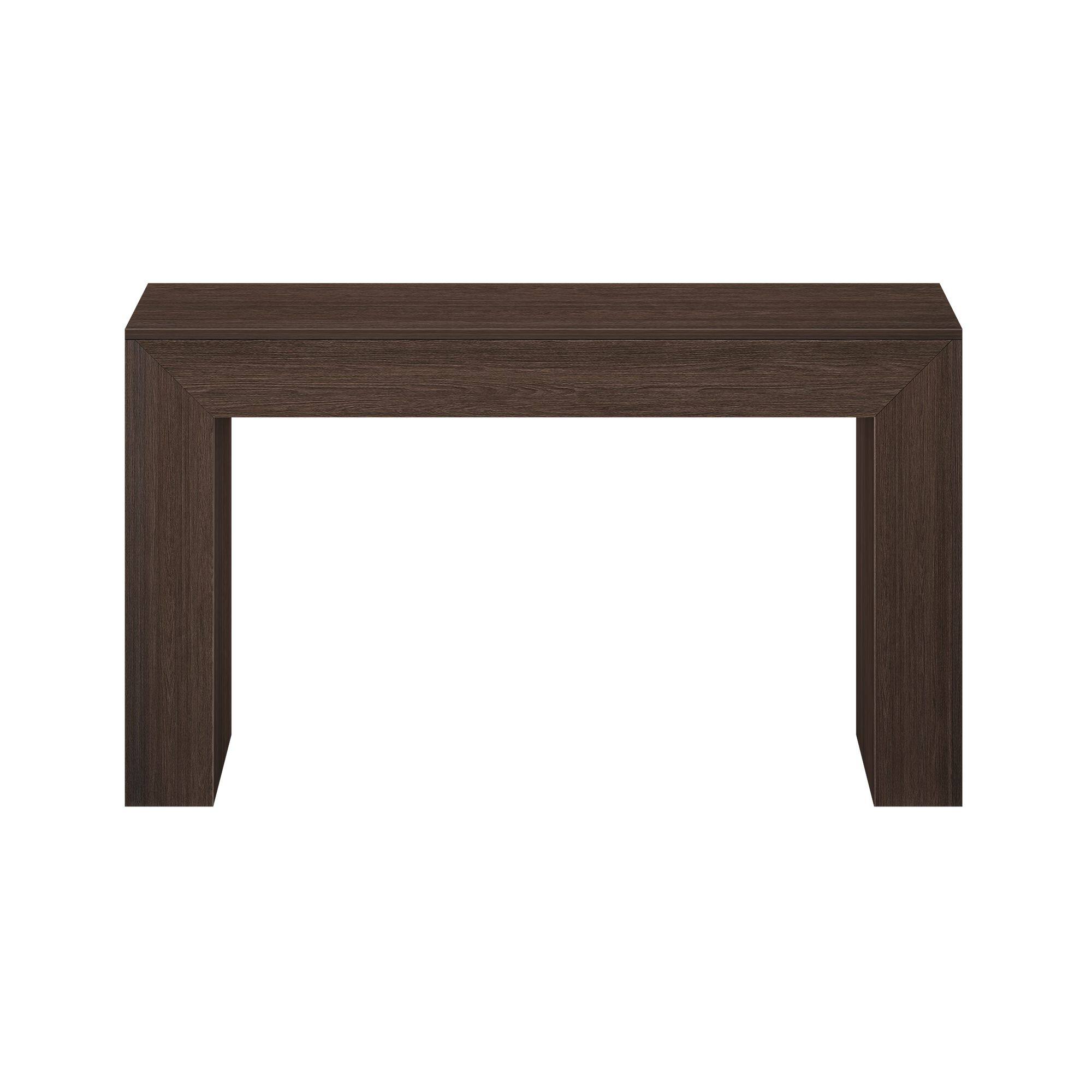Alt View 3. Plank+Beam - Grande Console Table (56in / 1420mm), Walnut Wirebrush - Walnut Wirebrush.