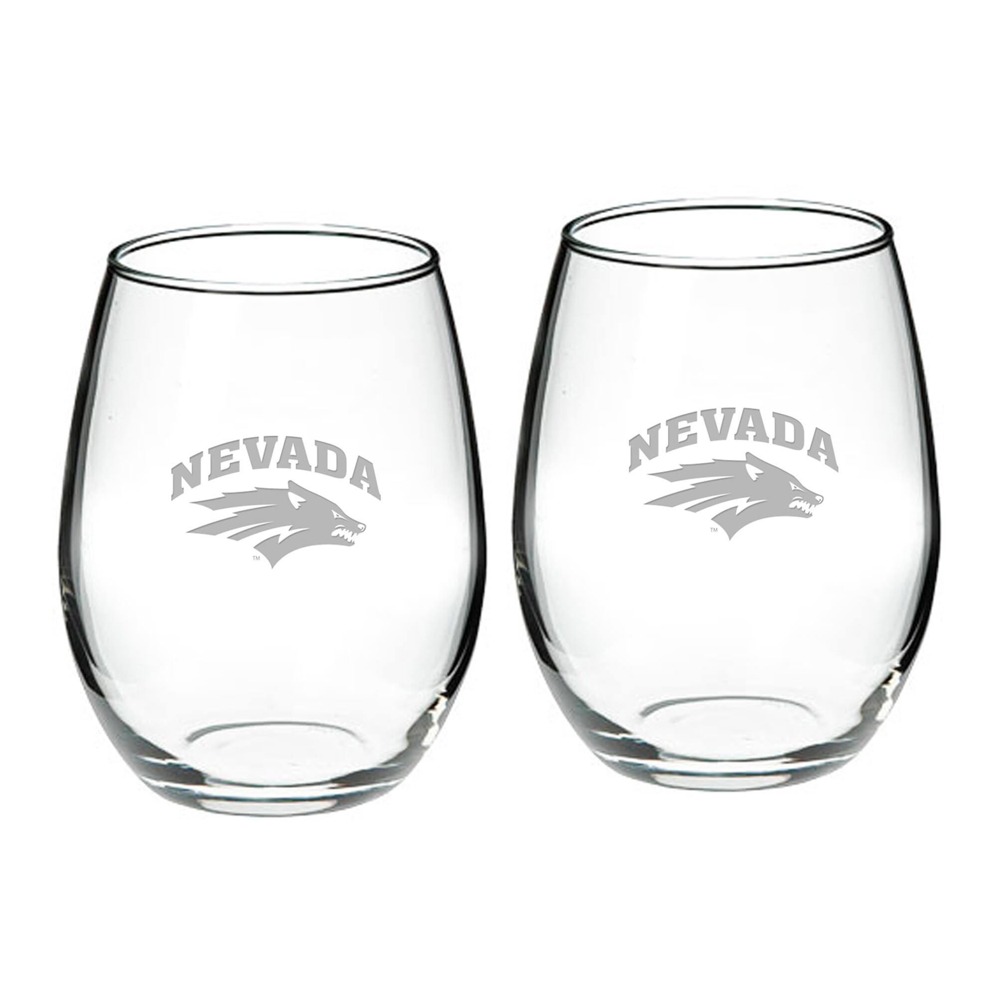 Jardine - Nevada Wolf Pack 2-Piece 21oz. Stemless Wine Glass Set - Multicolor