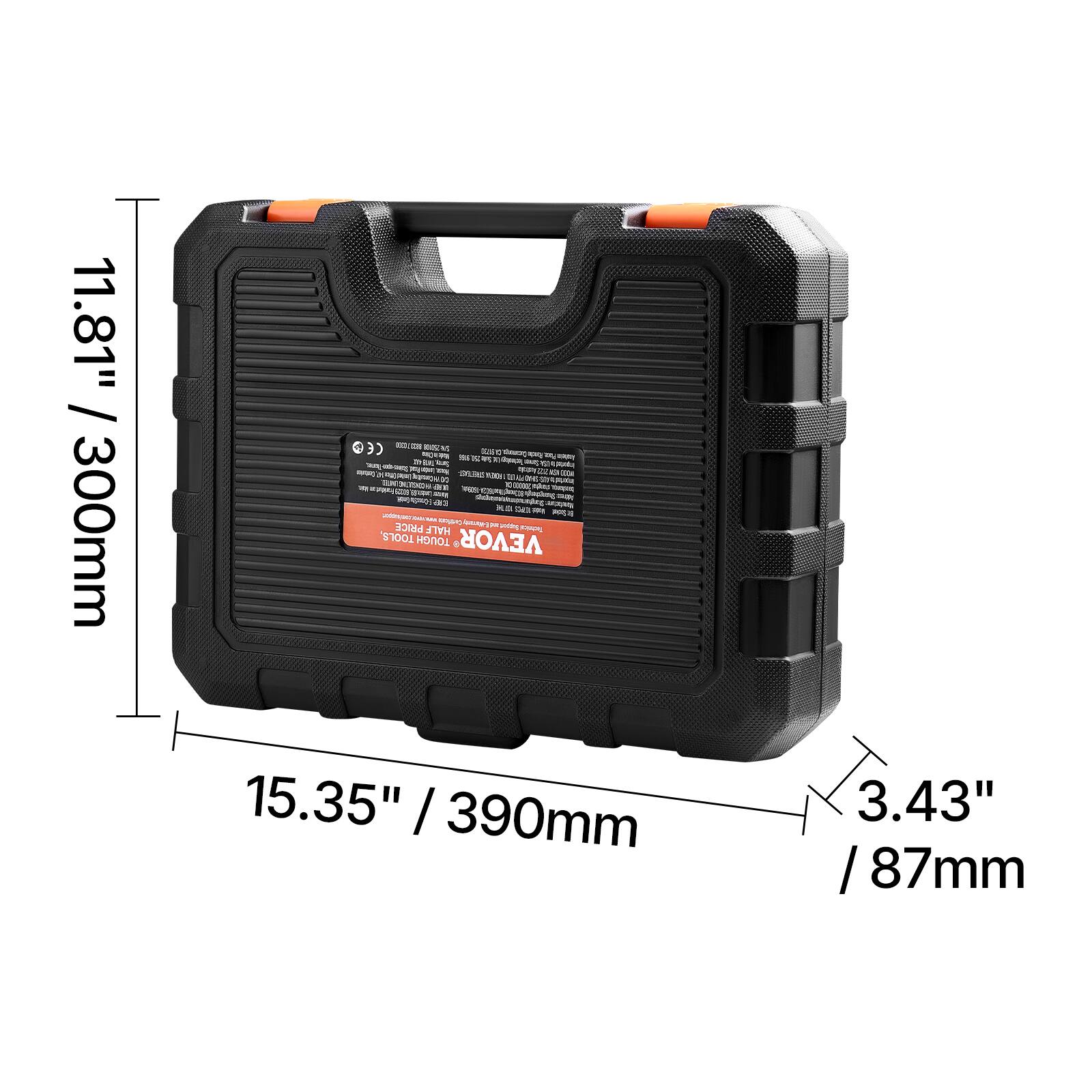 11.81" / 300mm  
15.35" / 390mm  
3.43" / 87mm