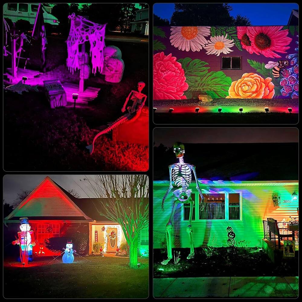 Angle. MOSZAR LLC - Multicolor RGB Landscape Spotlights with 7 Modes for Garden Yard, waterproof - Multicolor.