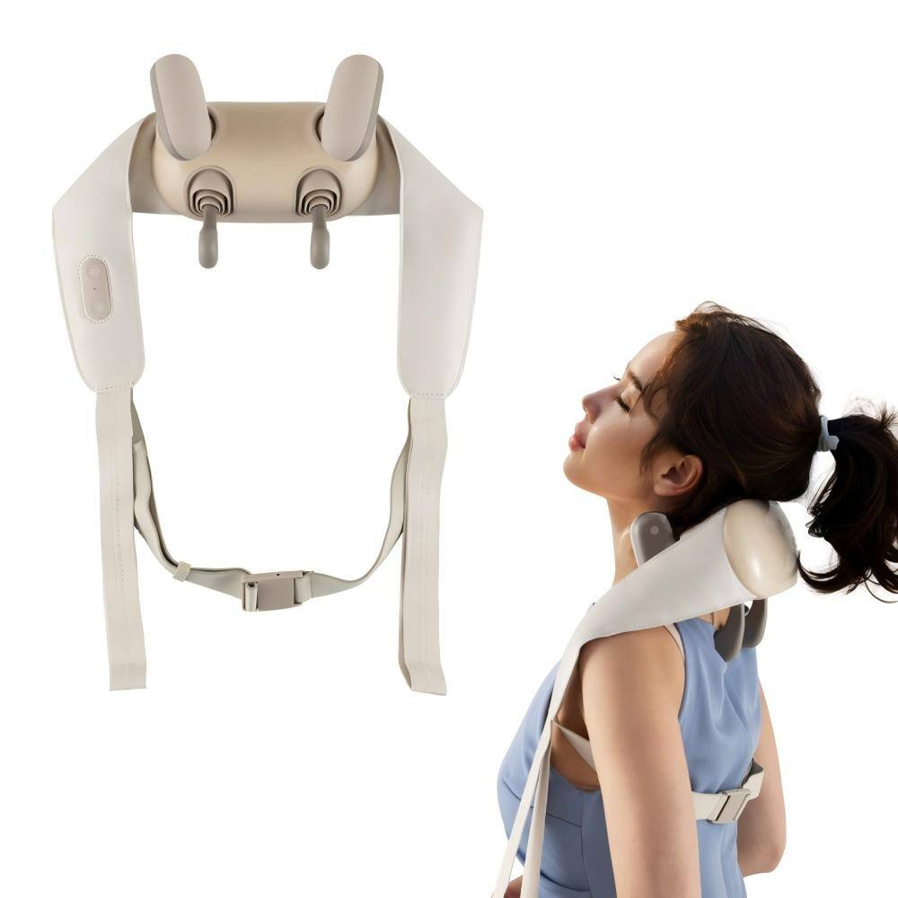 Alt View 10. SKONYON - Cordless Neck and Shoulder Massager with Dual Heat Levels - Beige.