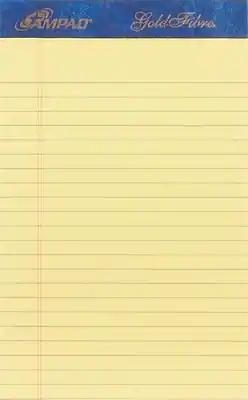 Ampad - Gold Fibre, 5" x 8", Canary, Perforated Notepad, Medium Ruled, 4/Pack - Yellow