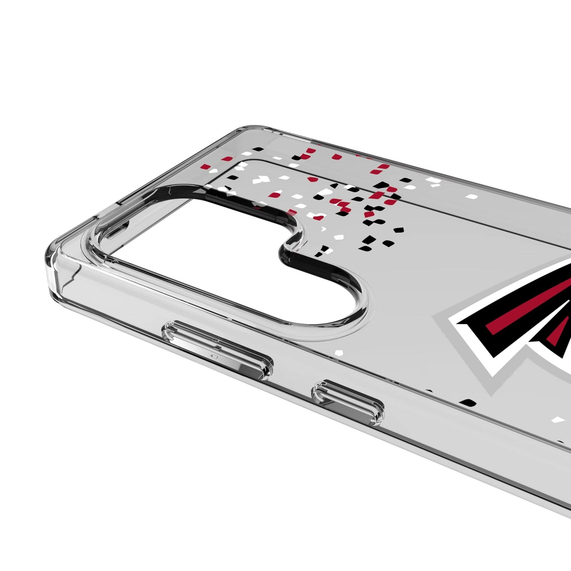 Alt View 2. Keyscaper - Atlanta Falcons Galaxy Clear Case with Confetti Design - S22 Plus - Multicolor.