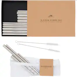 A Bar Above - Straws Combo Set-SS - Silver