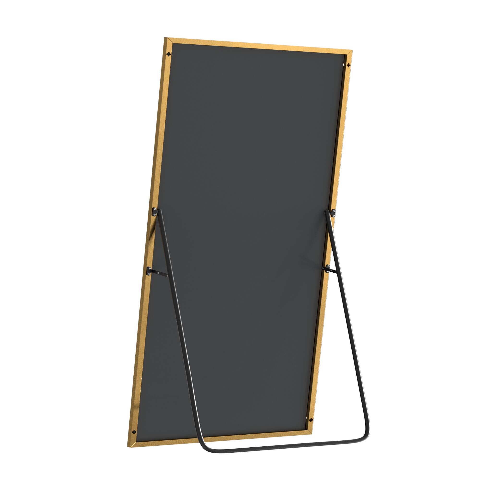 Back. PexFix - 75"x38" Full Length Mirror with Gold Frame Shatterproof Tempered Glass Floor Mirror Wall-Mounted/Freestanding Standing - Gold.