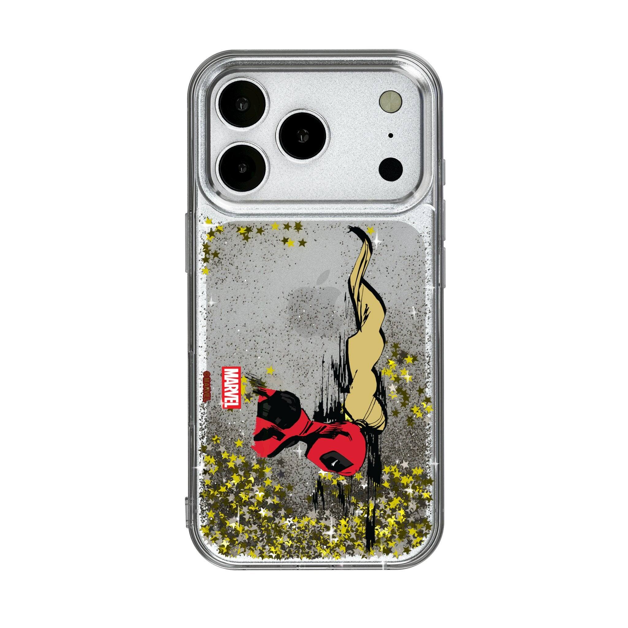 Front. Keyscaper - Marvel Badge Glitter Phone Case - Apple iPhone 17 Pro Max - Ladypool.