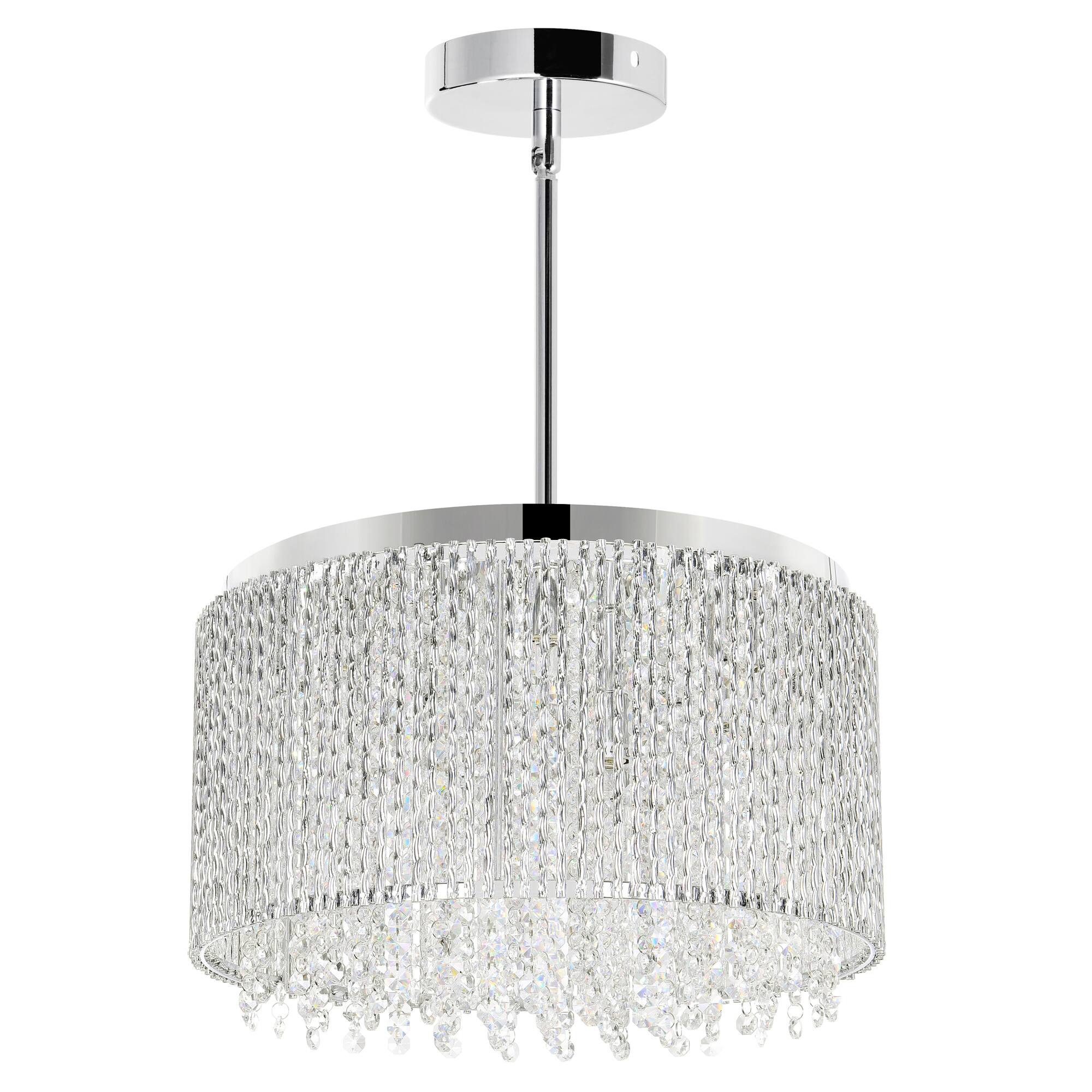 Alt View 4. CWI Lighting - Claire 10 Light Drum Shade Chandelier With Chrome Finish - Chrome.