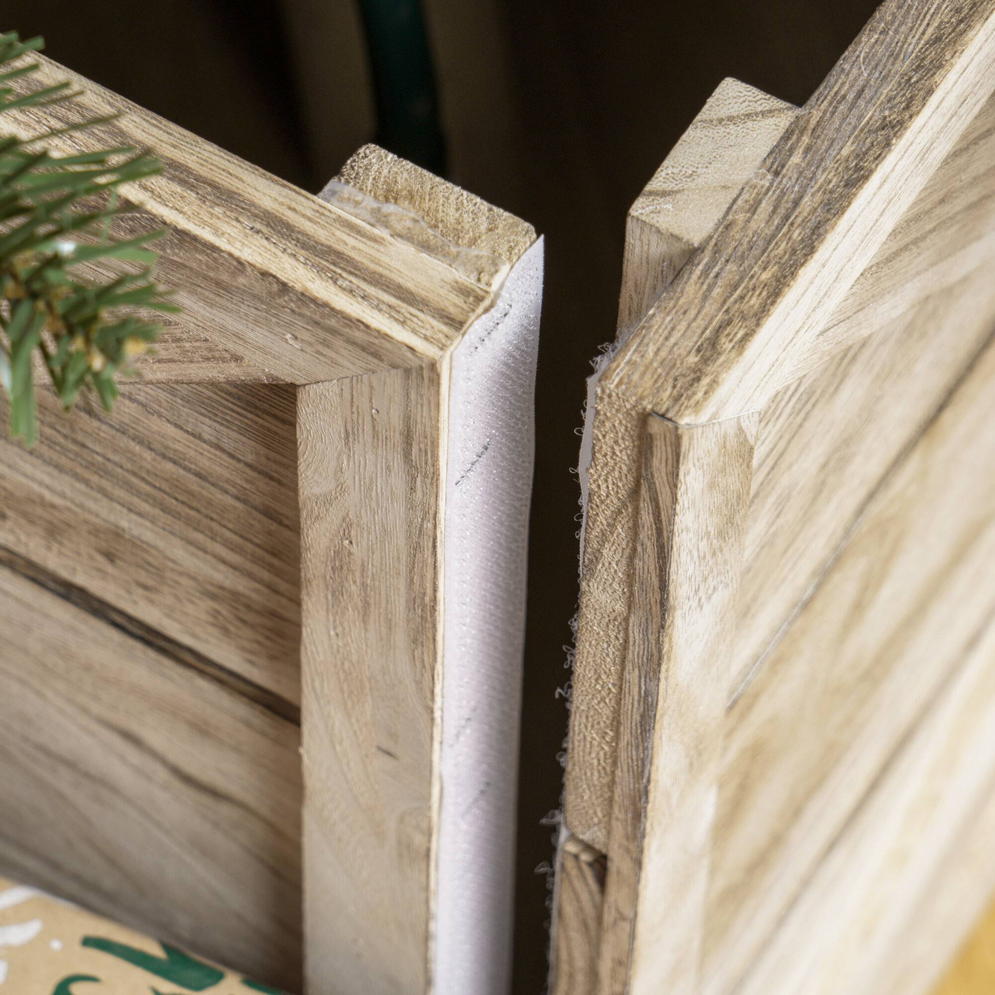 Alt View 8. Homcom - Wooden Christmas Tree Collar Box, 28in Farmhouse Tree Base Cover, Light Distressed Wood Finish - Light Distressed Wood Finish.