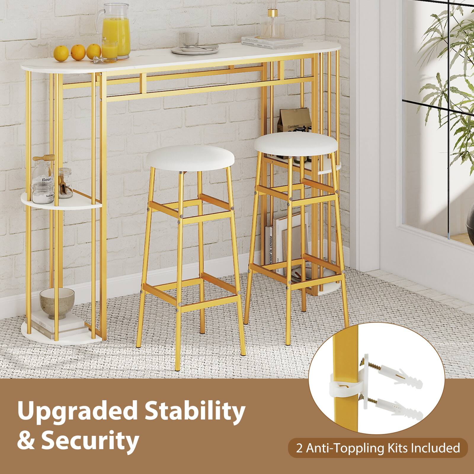 - Upgraded Stability & Security
- 2 Anti-Topping Kits Included