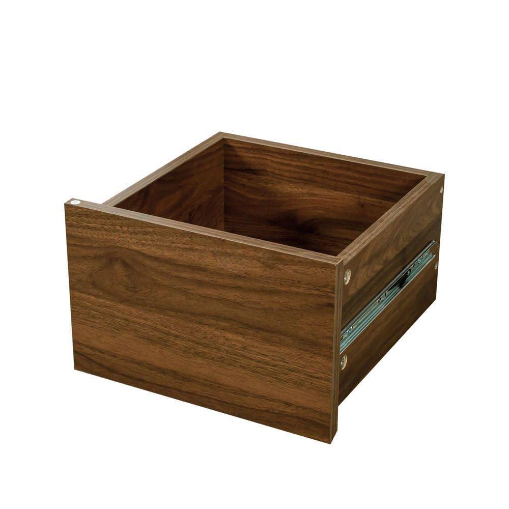 Angle. Kadyn - Kitchen Sideboard, Tabletop Cabinet with 2 Glass Sliding Door,3 Side Drawers and 1 small display shelves, Brown - Brown.