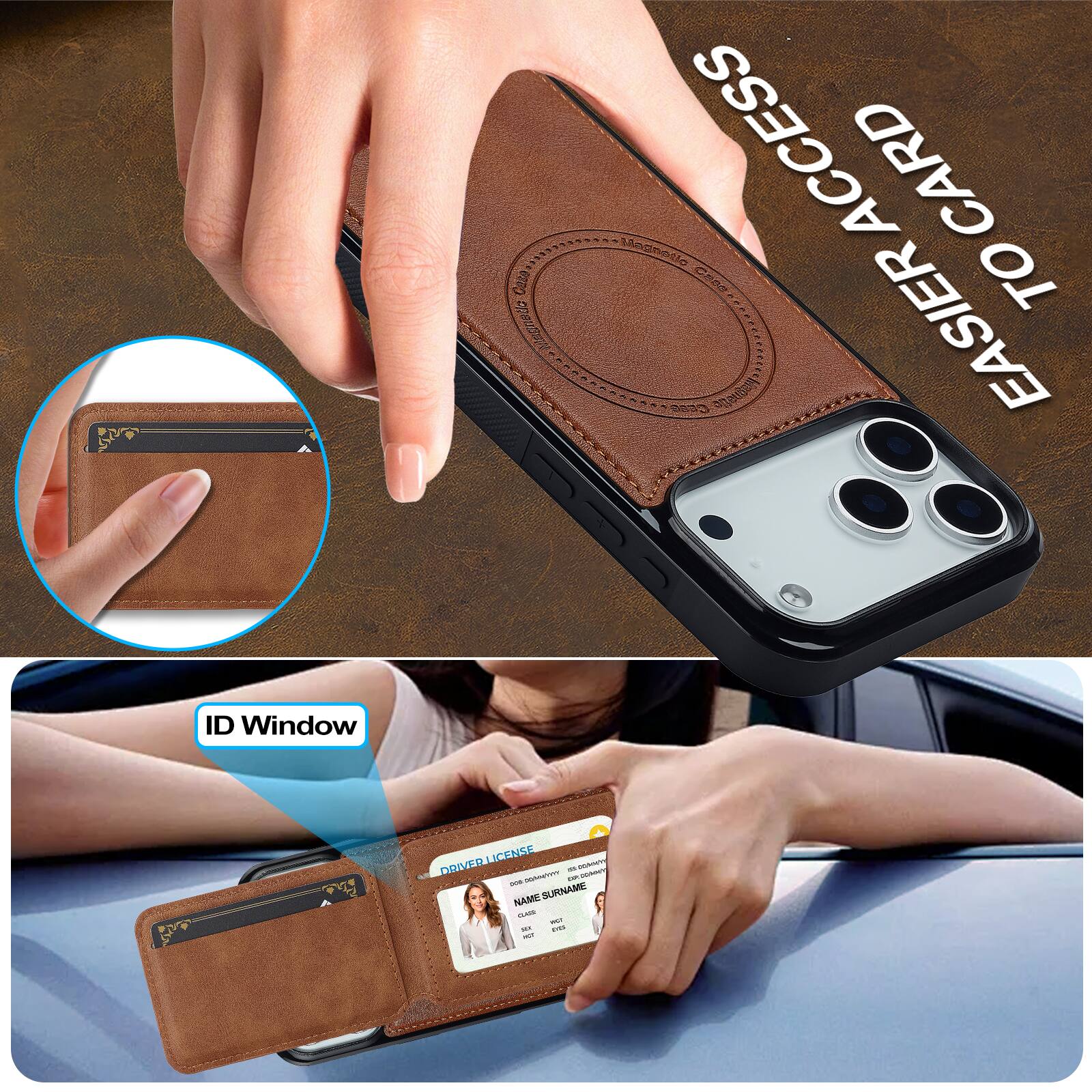 Dteck For iPhone 18 Pro Max Wallet Case with Detachable Card Holder ...