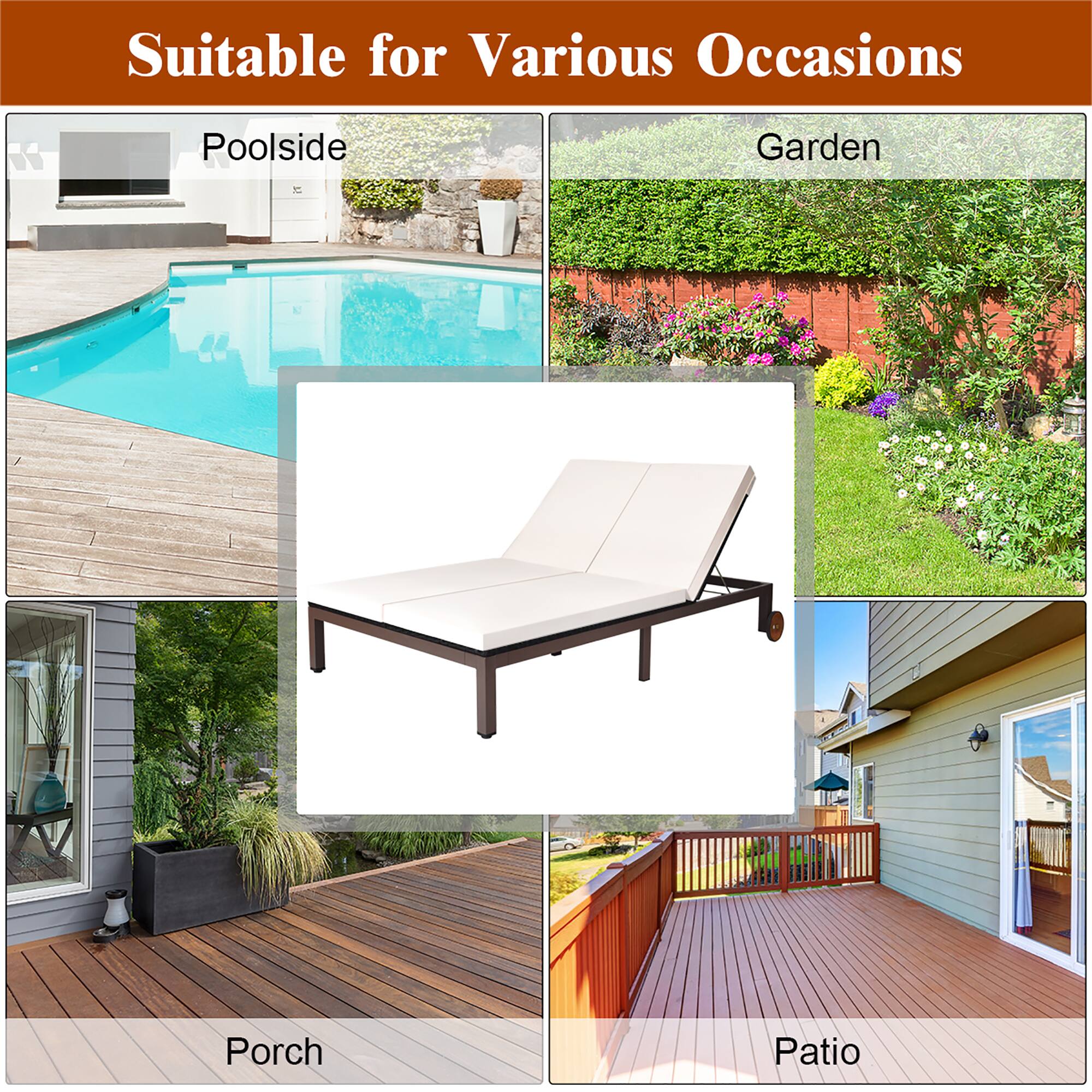 Suitable for Various Occasions: Poolside, Garden, Porch, Patio