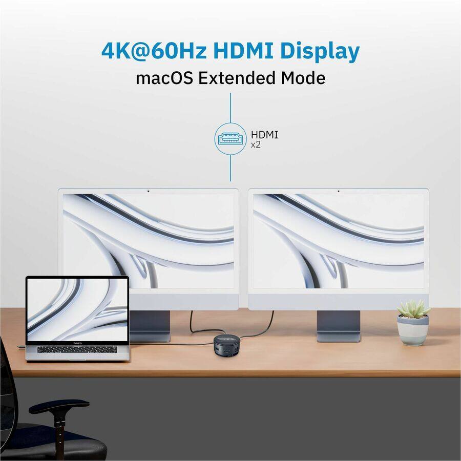 4K@60Hz HDMI Display  
macOS Extended Mode  
HDMI x2