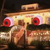 Front. Costway - 2 Pack 3 FT Halloween Inflatable Eyeballs w/ Air Blower & LED Lights - Red.