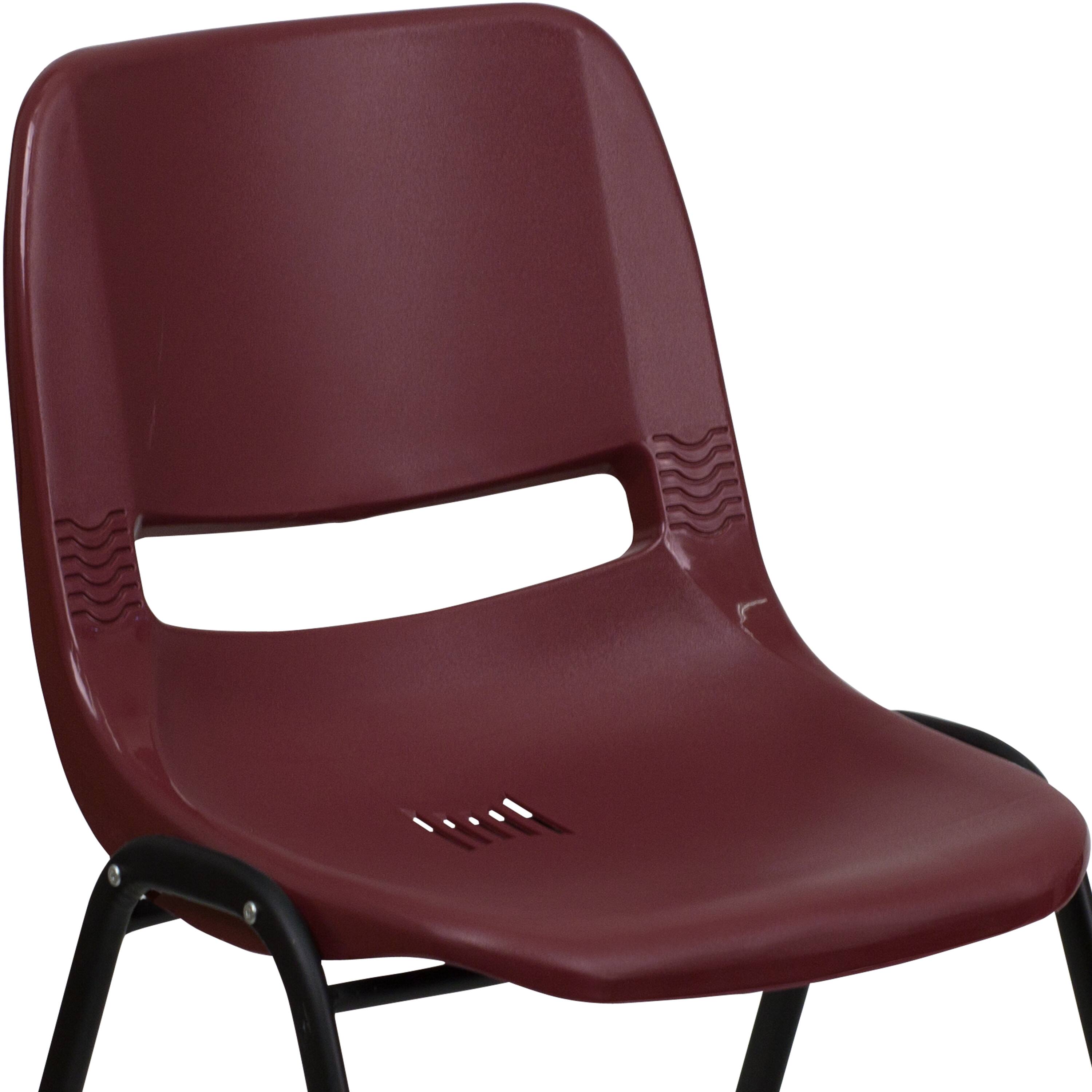 Alt View 8. Emma + Oliver - Ergonomic Shell Student Stack Chair - Classroom Chair / Office Guest Chair - Burgundy.