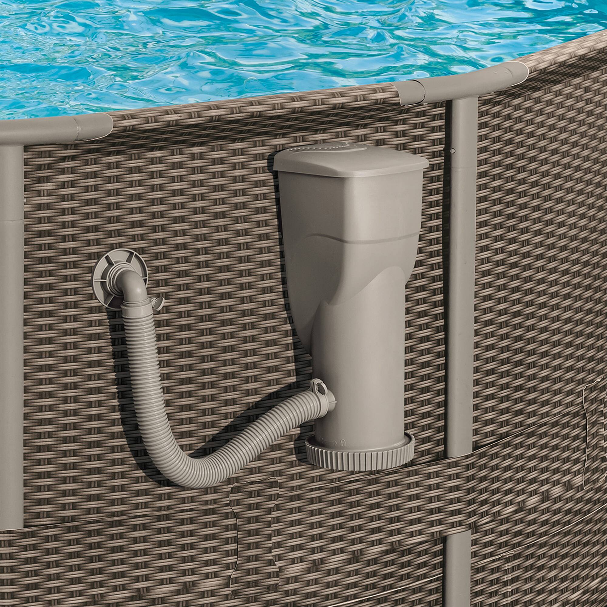 Alt View 1. Funsicle - Funsicle 1500 Gallon SkimmerPlus Filter Pump System for Above Ground Pool, Gray.