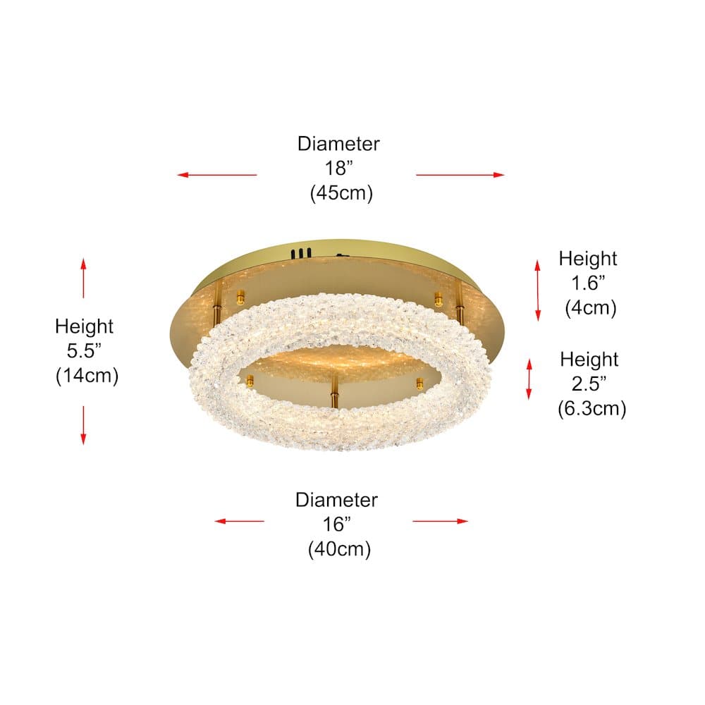 Elegant Lighting - Bowen 18 inch Adjustable LED Flush Mount - Satin Gold price history on PriceWatchPro