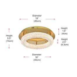 Elegant Lighting - Bowen 18 inch Adjustable LED Flush Mount Ceiling Light - Satin Gold