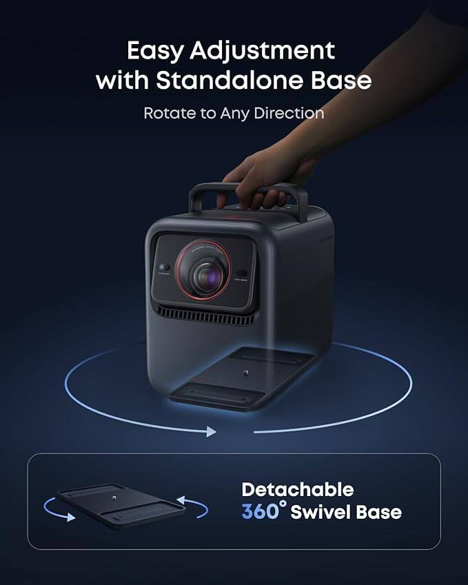 Easy Adjustment with Standalone Base  
Rotate to Any Direction  
Detachable 360° Swivel Base