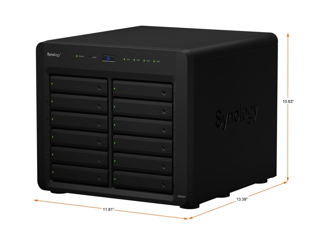 Synology DS2422+  
10.63" x 13.39" x 11.81"