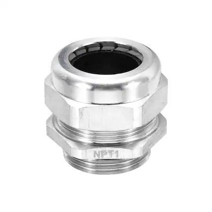 Front. Unique Bargains - 1" NPT Cable Gland, IP68 Waterproof Strain Relief, 304 Stainless Steel, for 18-25mm Wire, 1pc - Silver.