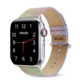Waloo - Sparkly Brilliance Leather Band For Apple Watch - 44/45/46/49mm - Rainbow
