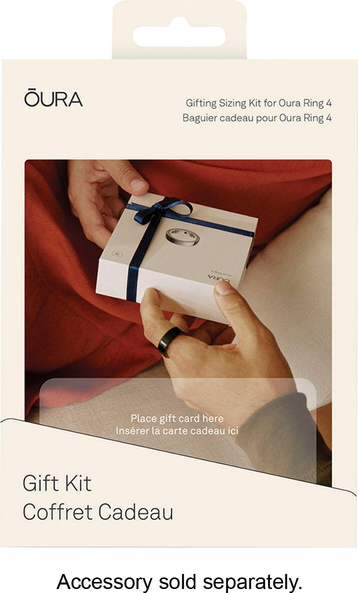 URA Gifting Sizing Kit for Oura Ring 4 Baguier cadeau pour Oura Ring 4 FD OURA Place gift card here Insrer la carte cadeau ici Gift Kit Coffret Cadeau Accessory sold separately.