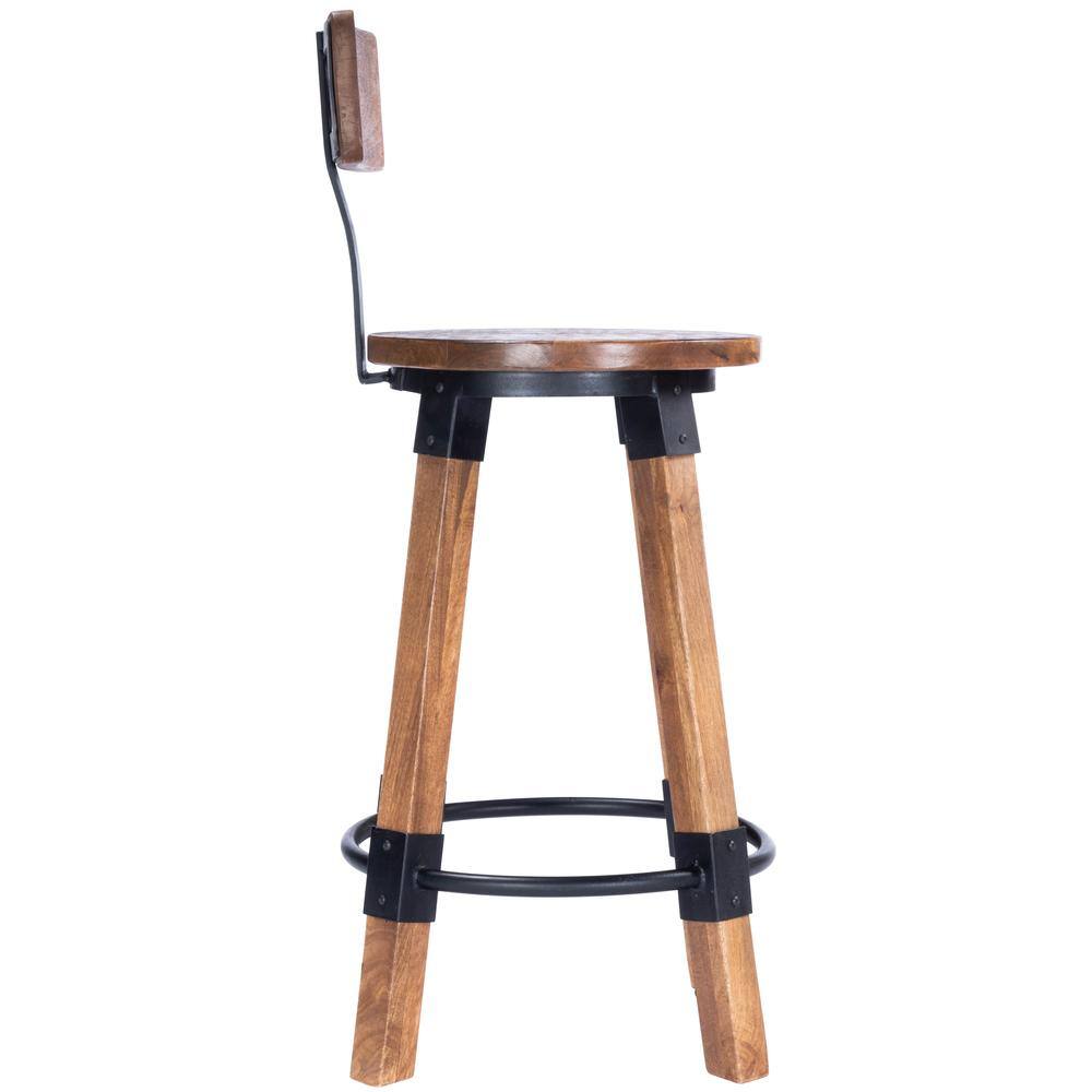 Alt View 1. Butler Specialty - Mountain Lodge Wood & Metal 26" Counter Stool - Natural Wood.
