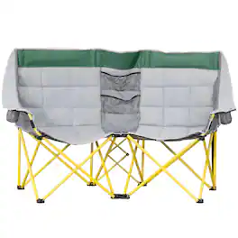 Outsunny - Style Camping Chair, Oversized Folding Lawn Chair with Carry Bag & Cup Holders, for Outdoor - Green