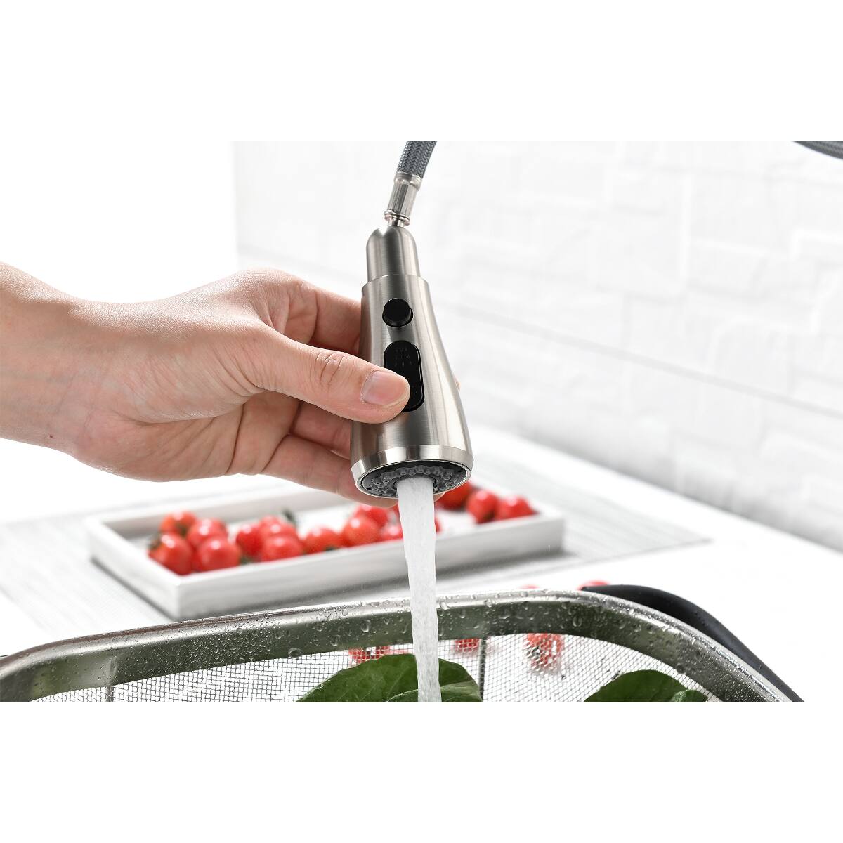 Alt View 4. Ropilly - Ropilly Single Handle Kitchen Sink Faucet with Pull Out Sprayer, Brushed Nickel Stainless Steel - Brushed Nickel.