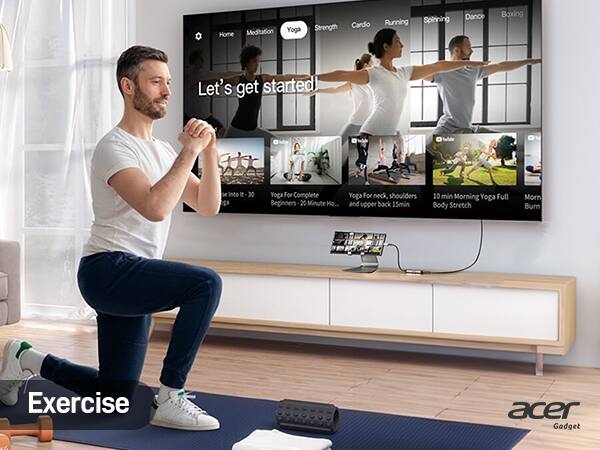 Home Meditation Yoga Strength Cardio Running Spinning Dance Boxing  
Let's get started!  

Into It - 30 Yoga For Complete Beginners - 20 Minute HO...  
Yoga For neck, shoulders and upper back 15min  
10 min Morning Yoga Full Body Stretch  
Morning Burn Exercise  

acer Gadget &