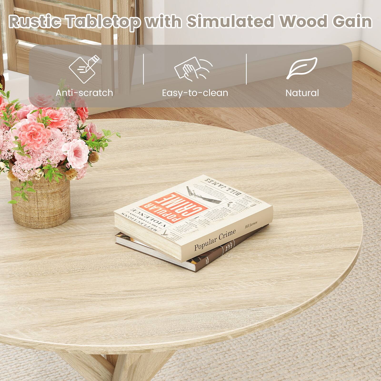 Rustic Tabletop with Simulated Wood Grain

- Anti-scratch
- Easy-to-clean
- Natural

Popular Crime by Bill James
