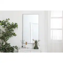 Elegant Decor - Metal frame rectangle mirror 20 inch in - Silver