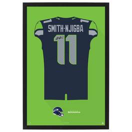 Sporticulture - Jaxon Smith-Njigba Seattle Seahawks Home Jersey Framed Art Print - Blue