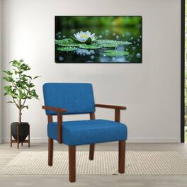 Hivvago - Modern Upholstered Accent Chair with Solid Wood Frame for Living Room - Blue