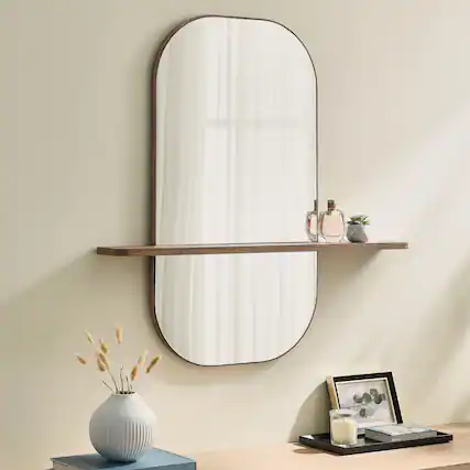 Front. Modway - Solstice Oval Mirror - Brown.
