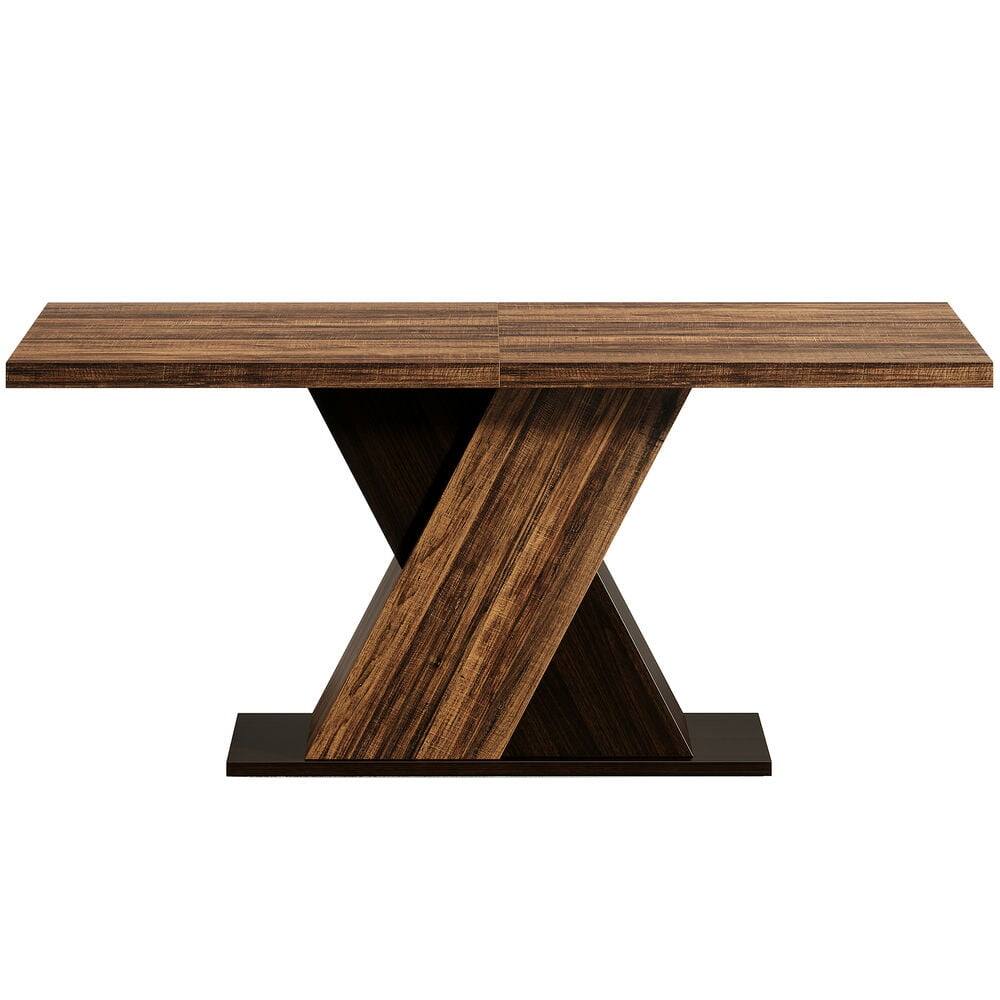 Left. Kadyn - Kadyn End Table,Dining Table, Living Room Table,55" Dining Table, Wood Kitchen Dinner Table for 4-6,Dark Brown - Brown.