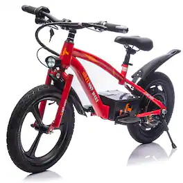 APRILSOUL - 24V Kids Electric Dirt Bike 300W 1243MPH 16in Wheels 512 Years - Red