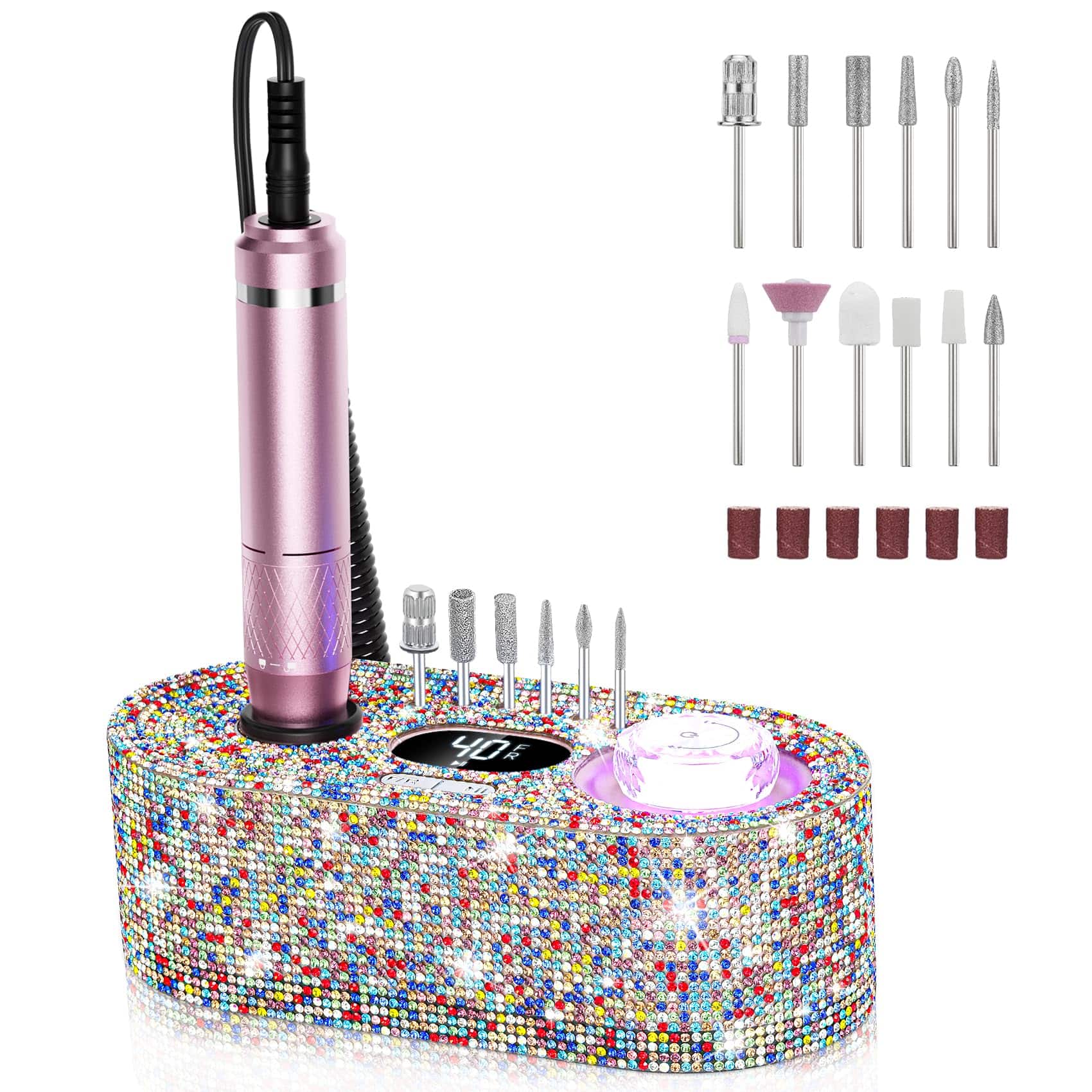 PARKER SLATER - Nail Set Beginner Drill UV Light Acrylic Powder Gel Polish Cordless 40000RPMNail Machine:professionaldrill