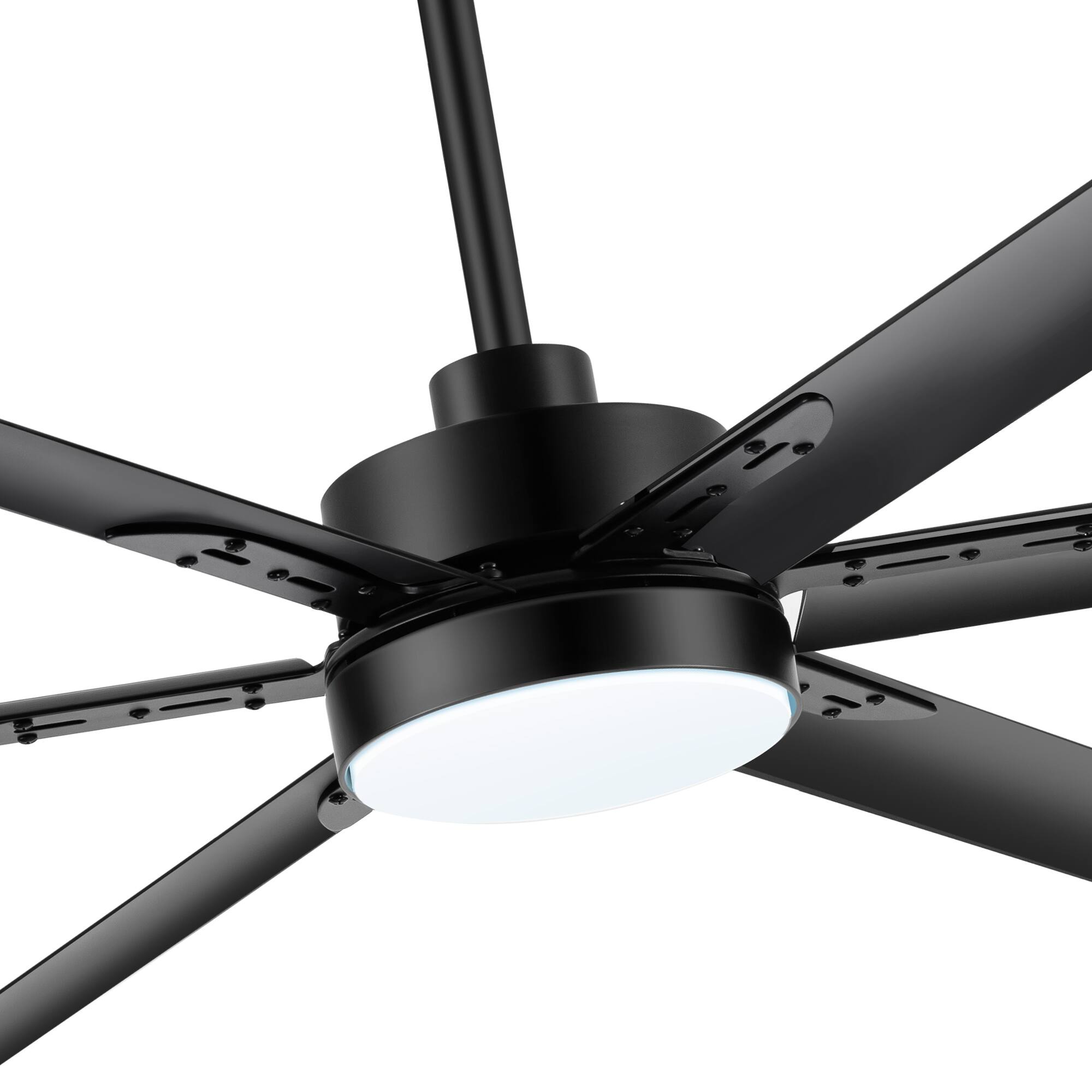 Alt View 4. Breezary - 65" Ceiling Fan with 6 Aluminum Blades, 3-Color Light, 6-Speed DC Motor, Remote Control with Memory Function - Matte Black.