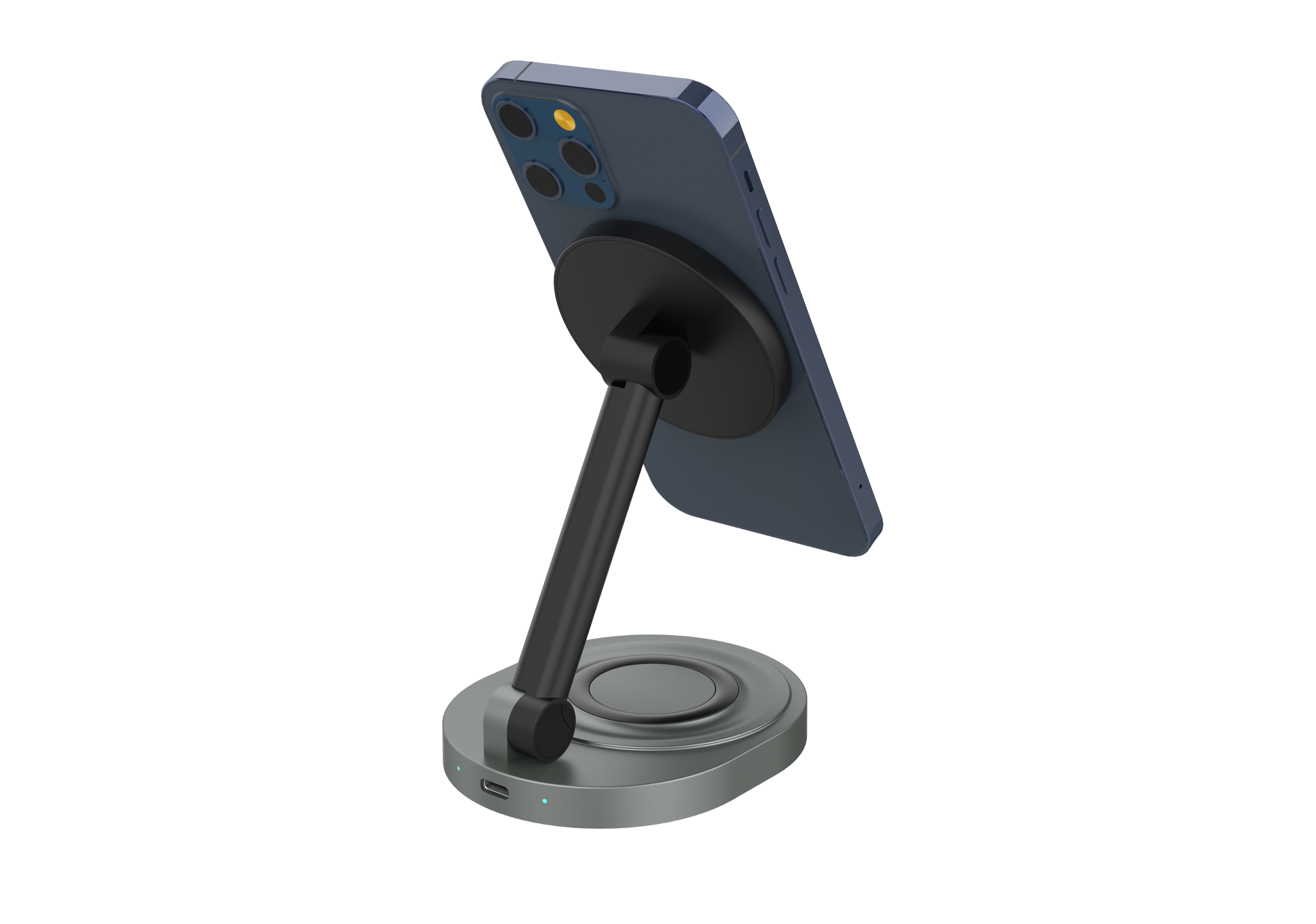 Alt View 5. Energizer - 2-in-1 15W Magnetic MagSafe/Qi2 Compatible Fast 15W Charger, Charging Station/Stand for iPhone + AirPods + Apple Watch - Black.