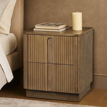 Front. Teamson Home - Teamson Home Potomac 2-Drawer Nightstand, Greige - Tan.