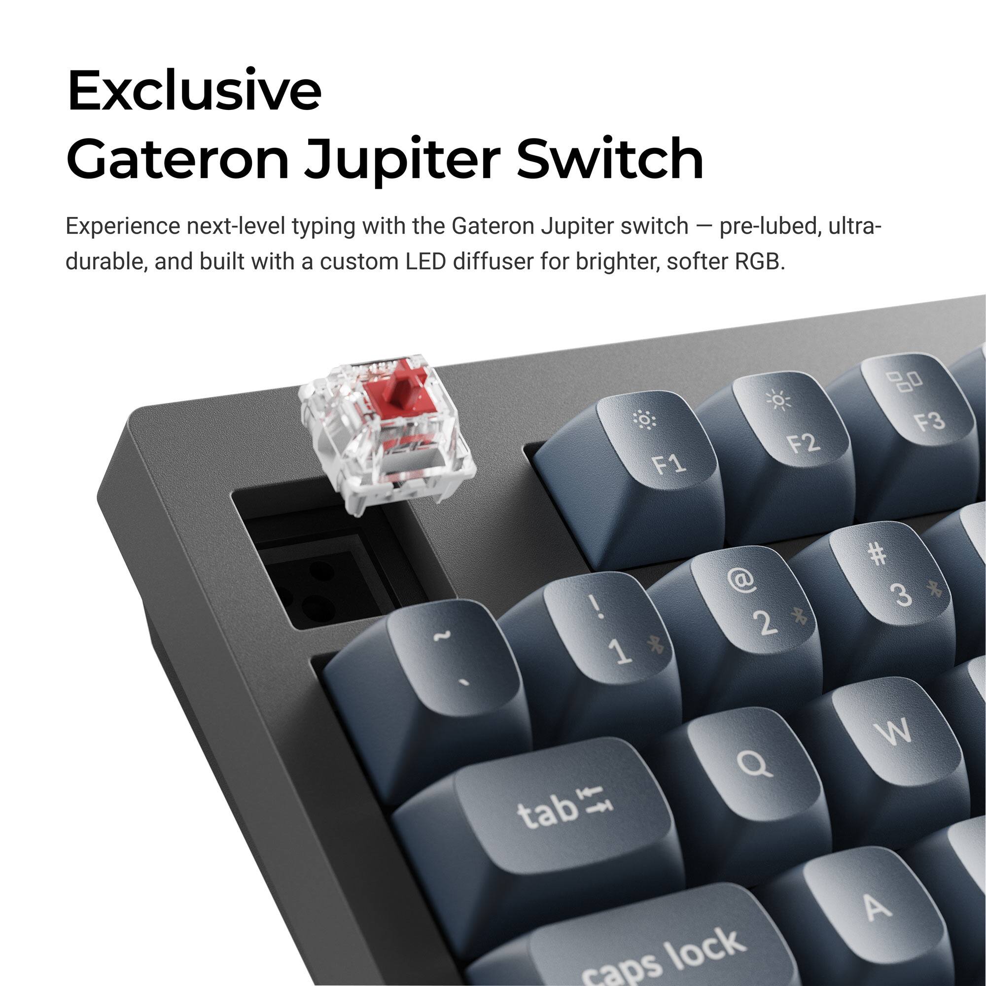 Exclusive Gateron Jupiter Switch

Experience next-level typing with the Gateron Jupiter switch – pre-lubed, ultra-durable, and built with a custom LED diffuser for brighter, softer RGB.

F1 F2 F3 ~ I ! 1 & tab @ 2 * Q # 3 * W caps lock A