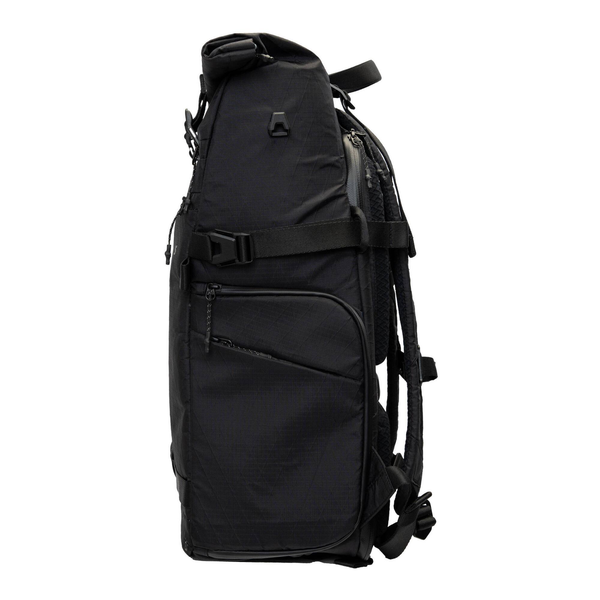 Left. Sakk Gear - Sakk Gear Rolltop Ranger Water-resistant Camera Backpack (25L, Black) - Black.