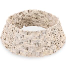 Best Choice Products - Basket Woven Hyacinth Christmas Holiday Tree Collar - 36in - Transparent White – Basket Weave