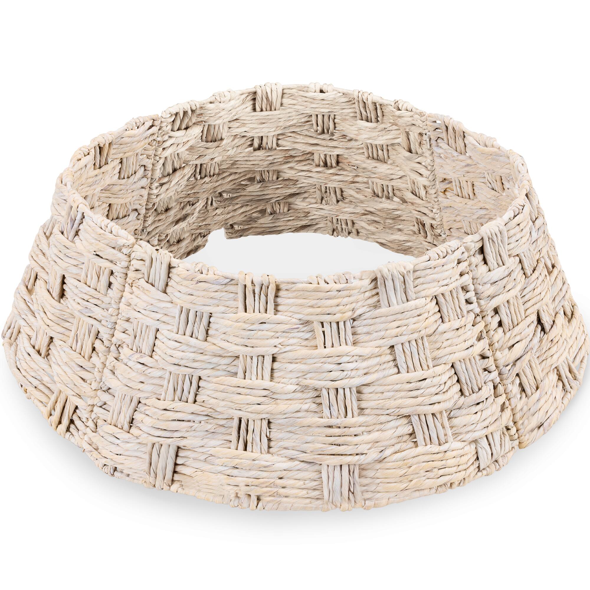 Best Choice Products - Basket Woven Hyacinth Christmas Holiday Tree Collar - 36in - Transparent White – Basket Weave